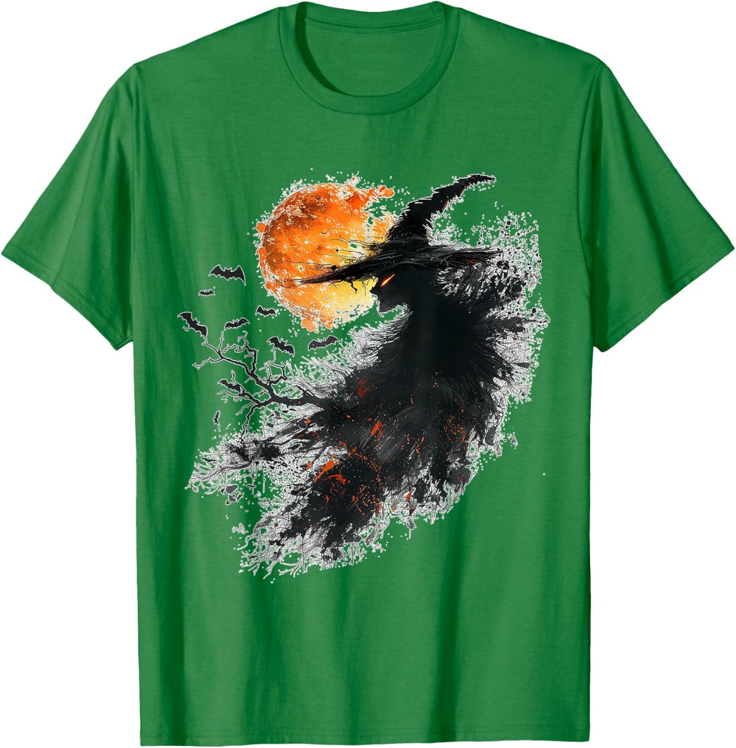 Witch Costume Halloween Graphic Art Witch T-Shirt - T-Shirt | Irish Green