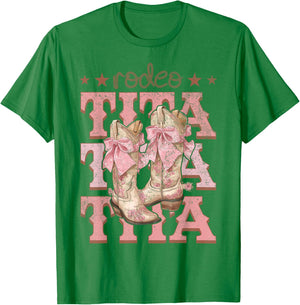Rodeo Tita Pink Boots Coquette Cow-Girl Birthday Party T-Shirt - T-Shirt | Irish Green