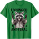 Unhinged And Feral Raccoon Vintage Cartoon Animal Feral Girl T-Shirt - T-Shirt | Irish Green