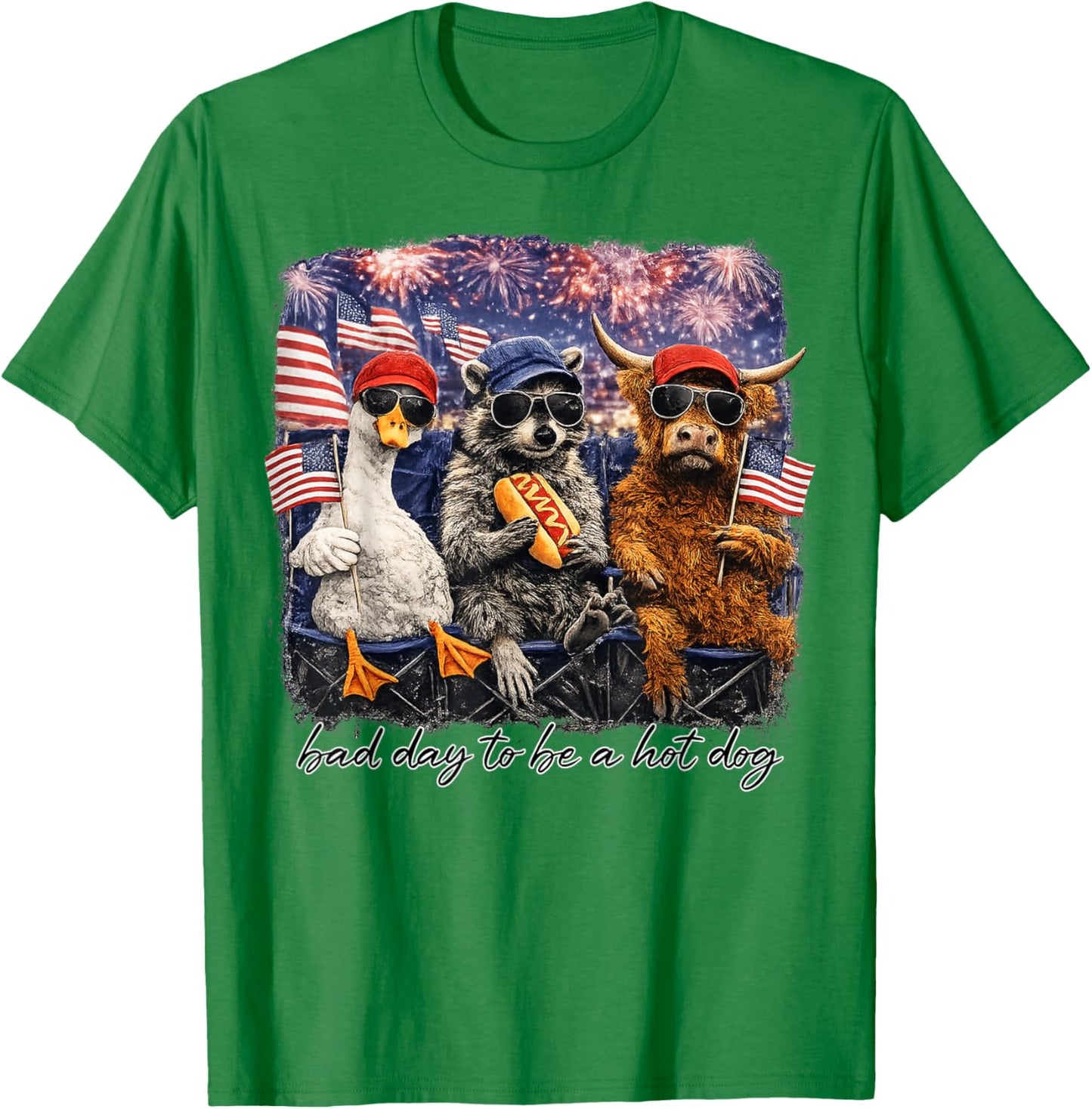 Funny 4th of July Independence Day Bad Day to Be A Hotdog T-Shirt - T-Shirt | Irish Green
