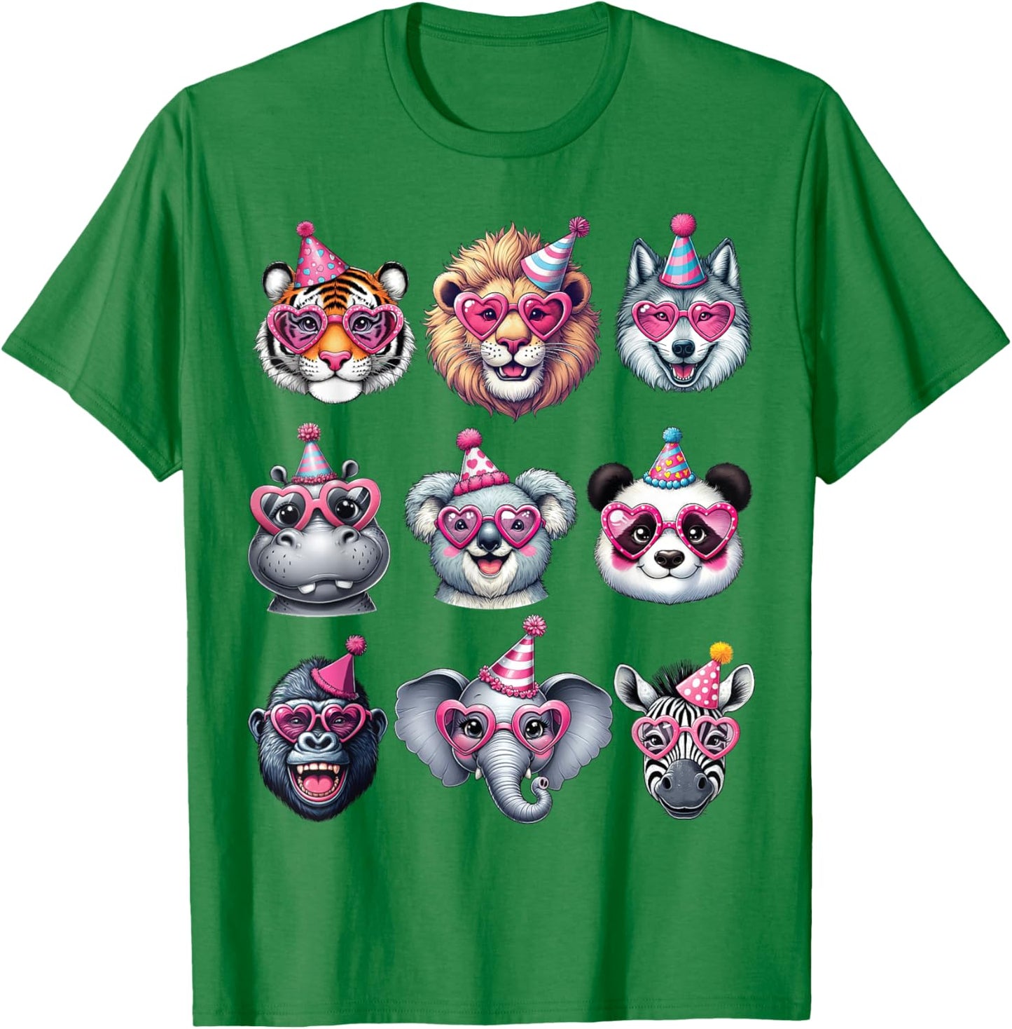 Zoo Animals Birthday Party Wildlife Lovers Boys Girls Kids T-Shirt - T-Shirt | Irish Green