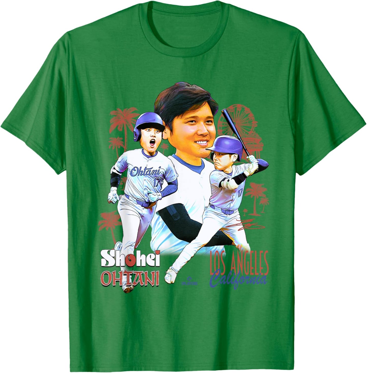 Shohei Ohtani | Los Angeles D Baseball Players | MLBSOH701K T-Shirt - T-Shirt | Irish Green