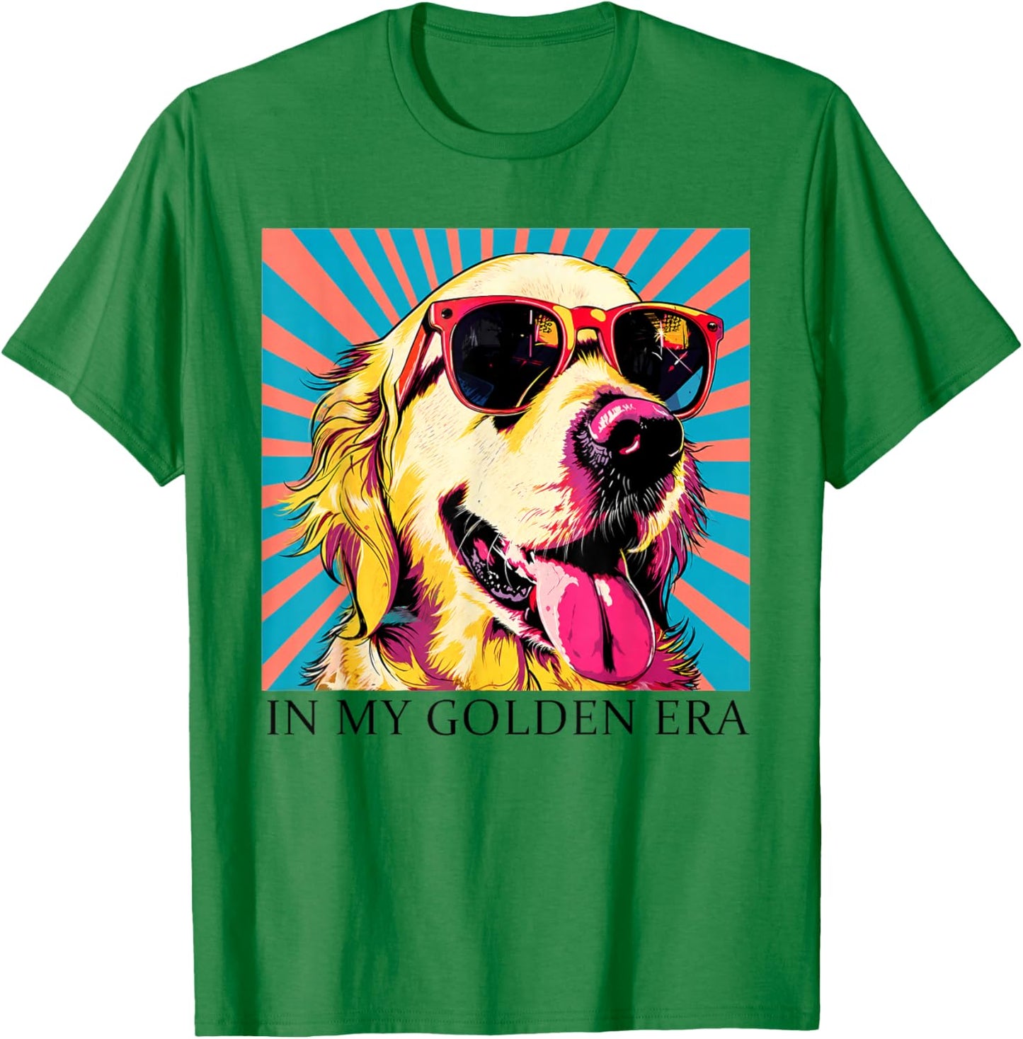 in My Golden Retriever 70s Era Funny Retriever Graphic T-Shirt - T-Shirt | Irish Green