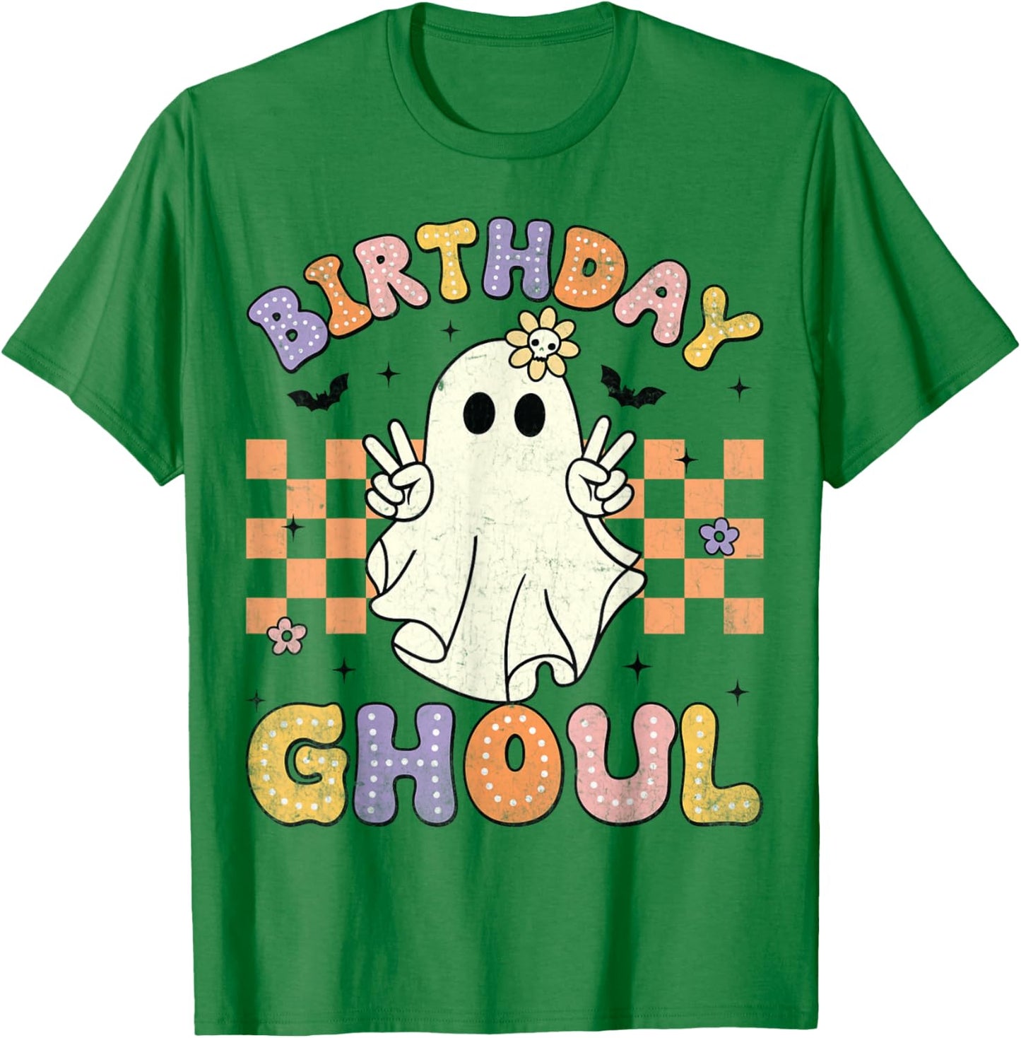 Birthday Ghoul Ghost Groovy Funny Halloween Birthday Party T-Shirt - T-Shirt | Irish Green