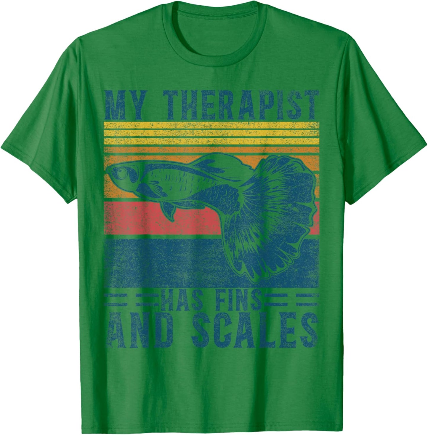 Koi Guppy Fish My Therapist Has Fins & Scales Endlers Guppy T-Shirt - T-Shirt | Irish Green