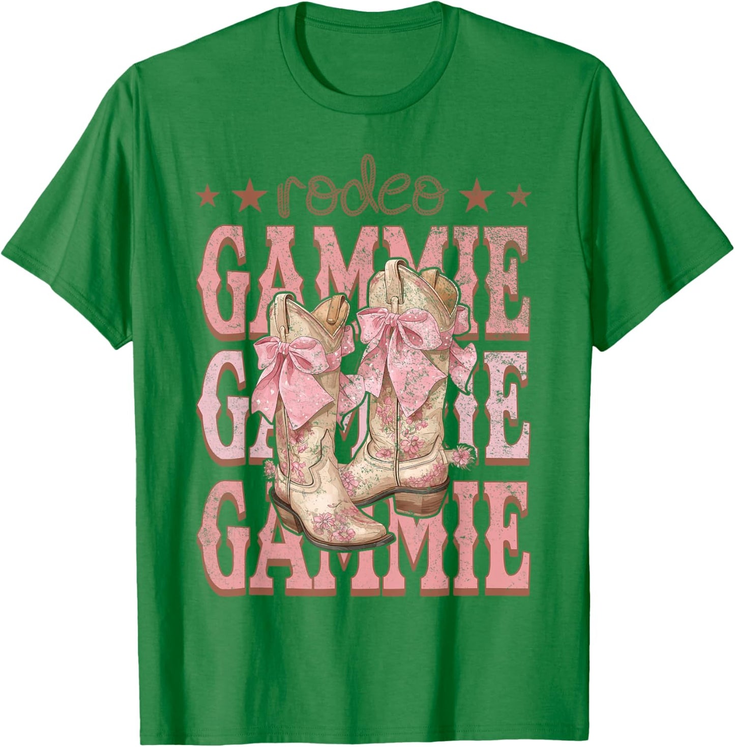 Rodeo Gammie Pink Boots Coquette Cow-Girl Birthday Party T-Shirt - T-Shirt | Irish Green
