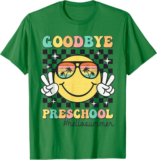 Goodbye Preschool Graduation Hello Summer Last Day of School T-Shirt - T-Shirt | Irish Green