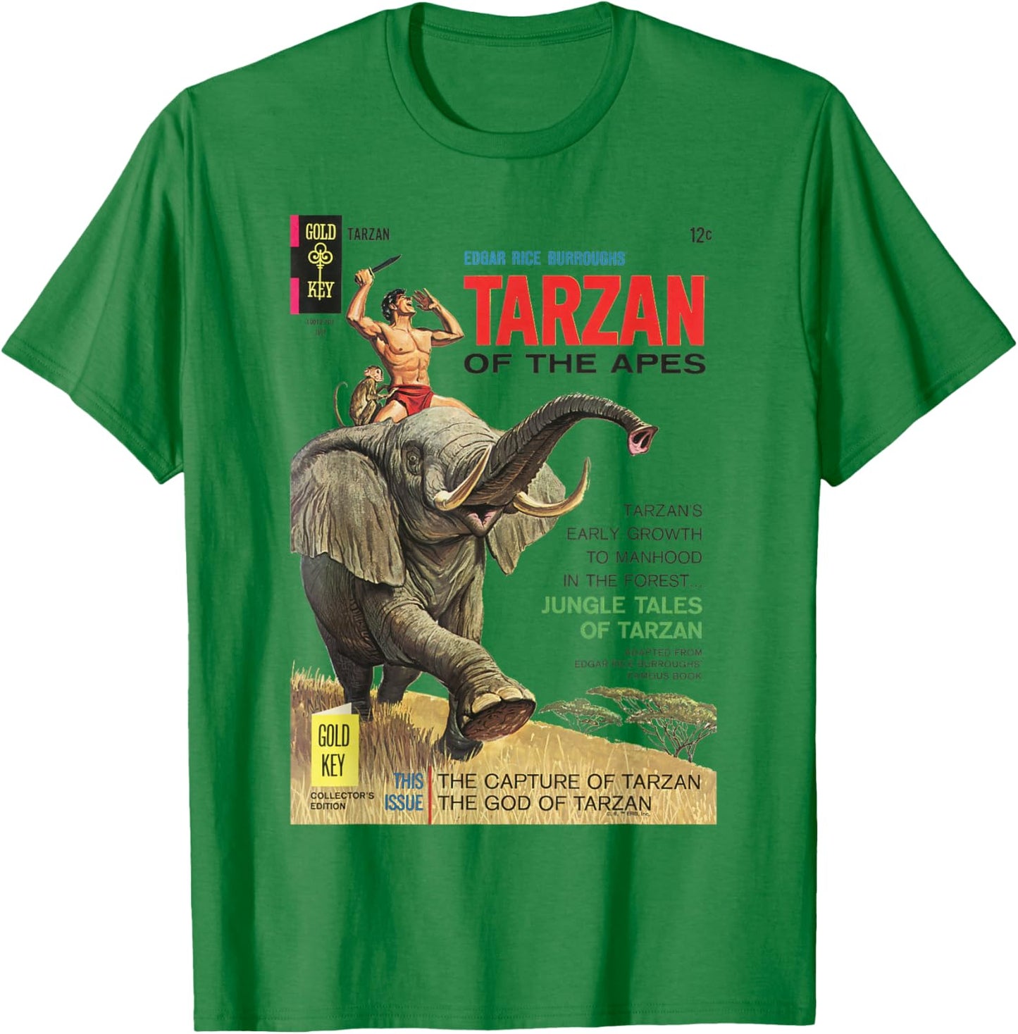 Tarzan Of The Apes Jungle Tales Cover Art T-Shirt - T-Shirt | Irish Green