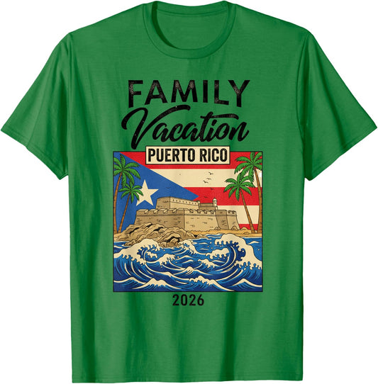 Family Vacation Puerto Rico 2026 Matching in Summer Vacation T-Shirt - T-Shirt | Irish Green