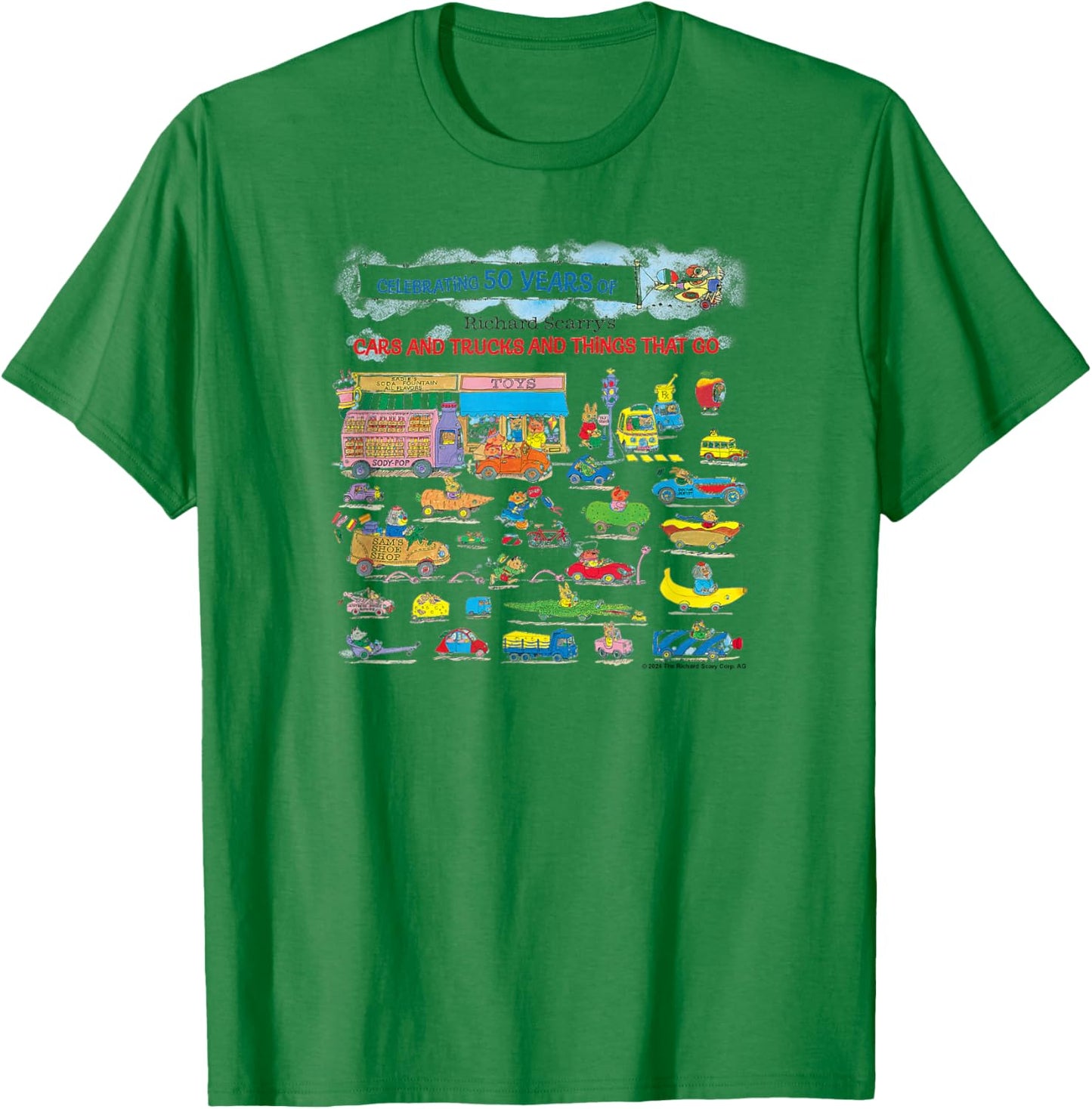 Richard Scarry 50 Year Banner T-Shirt - T-Shirt | Irish Green