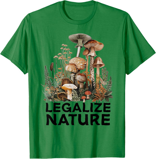 Legalize Nature Funny Mushroom T-Shirt - T-Shirt | Irish Green