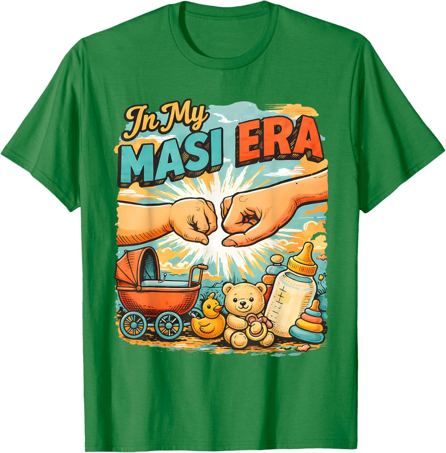Desi Aunt Indian Pakistani Auntie Baby Shower in My MASI T-Shirt - T-Shirt | Irish Green