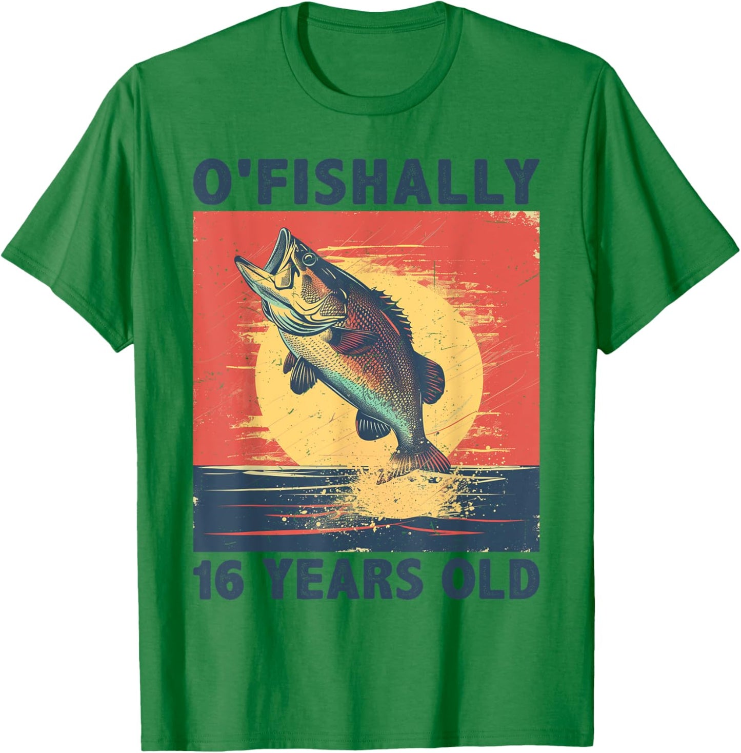 Ofishally 16 Years Old 2008 Fishing Fisherman 16th Birthday T-Shirt - T-Shirt | Irish Green