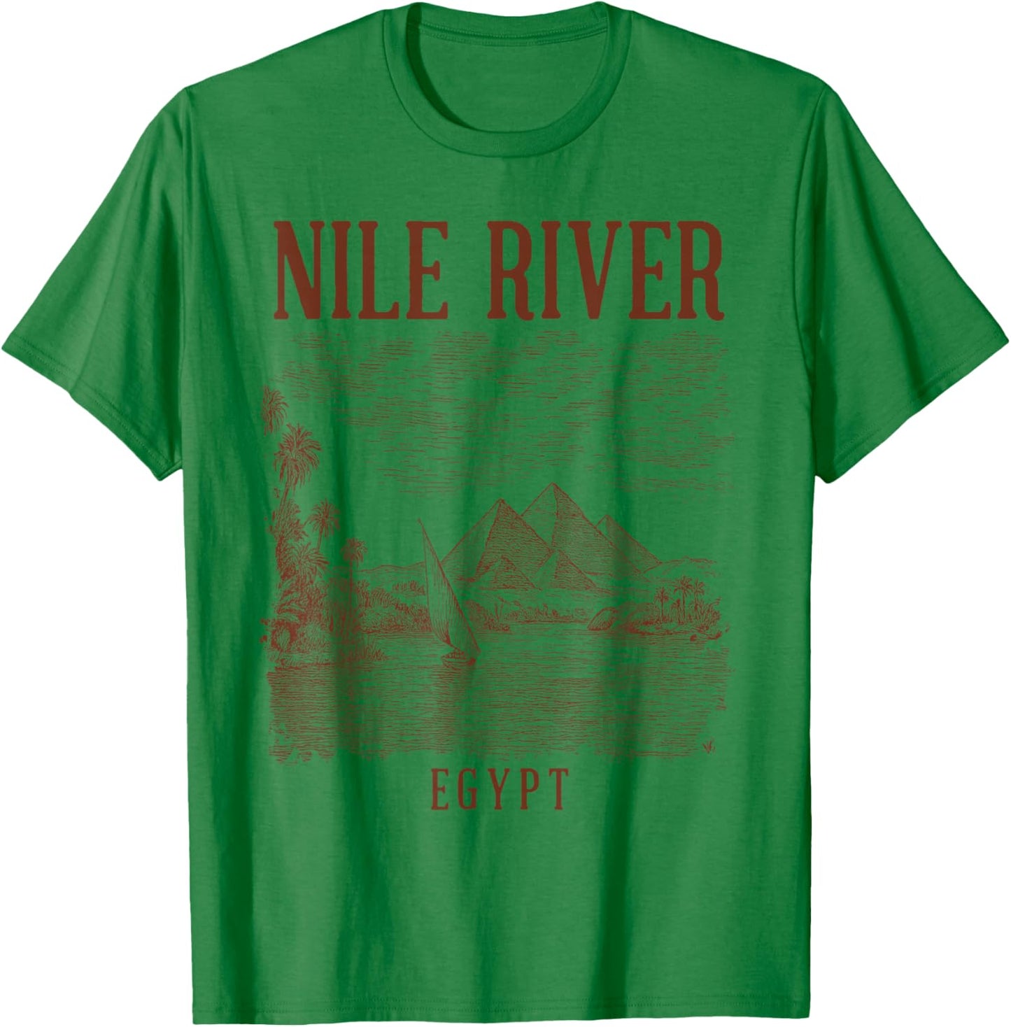 Nile River Egypt Traveling Nature Lover Exploring Pyramid T-Shirt - T-Shirt | Irish Green