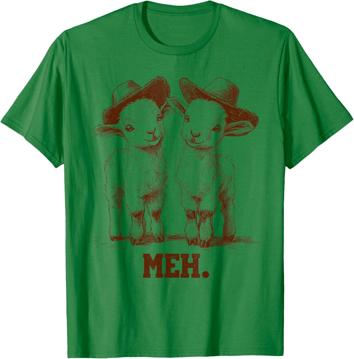 Meh Goat Meme Farm Animal Funny Farmer Animals Lover T-Shirt - T-Shirt | Irish Green