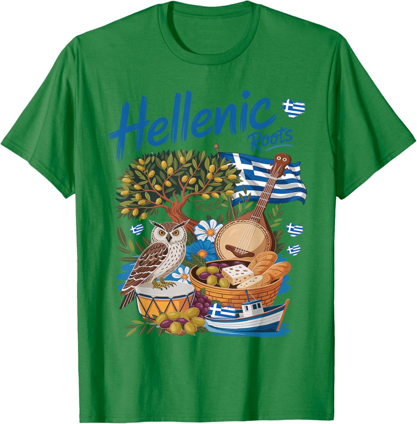 Greek Flag Outfit Idea for Kids with Hellenic Greece Roots T-Shirt - T-Shirt | Irish Green