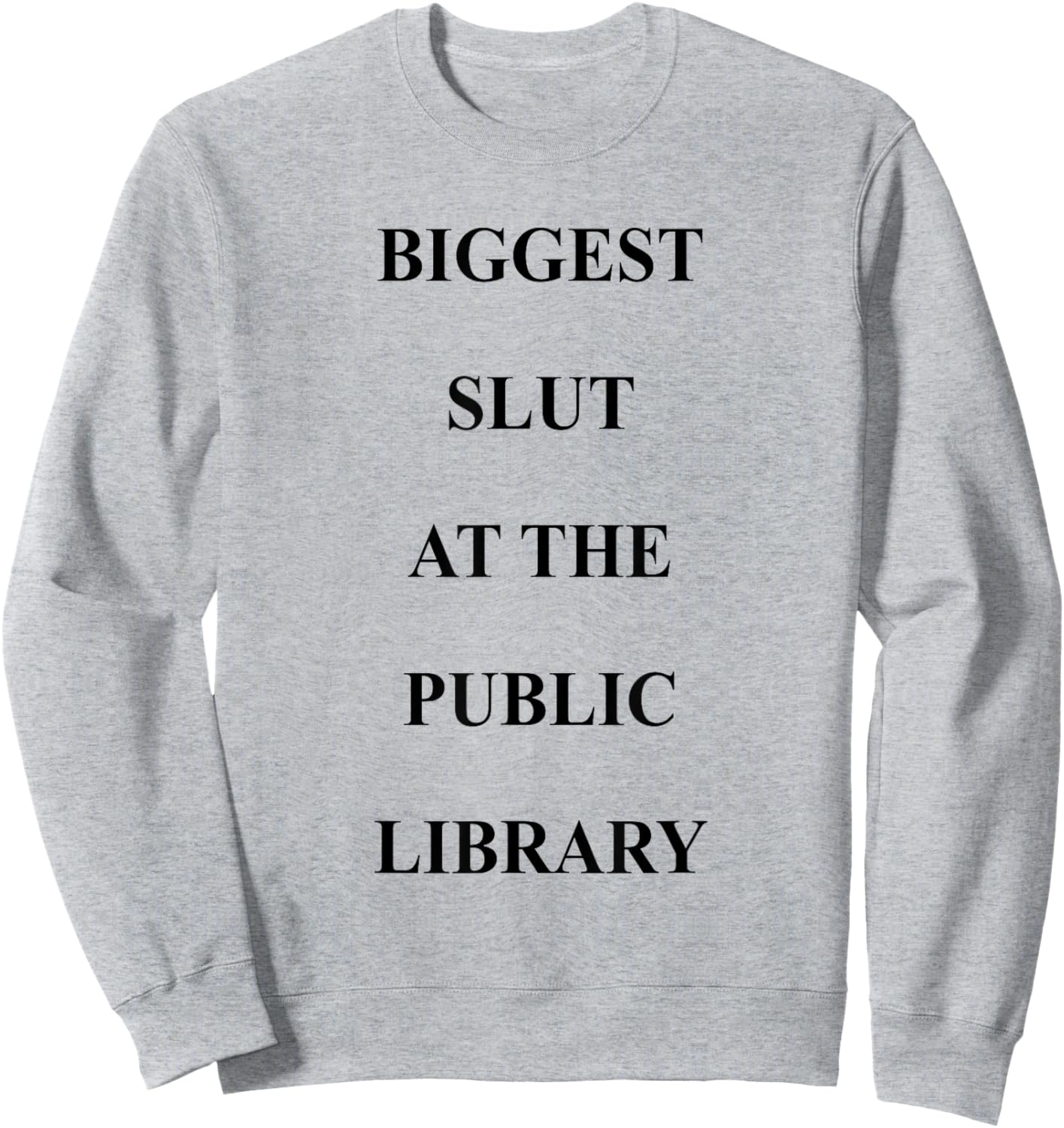 Biggest Slut's At The Public Library Funny Saying Quote Sweatshirt - Sweatshirt | Ash