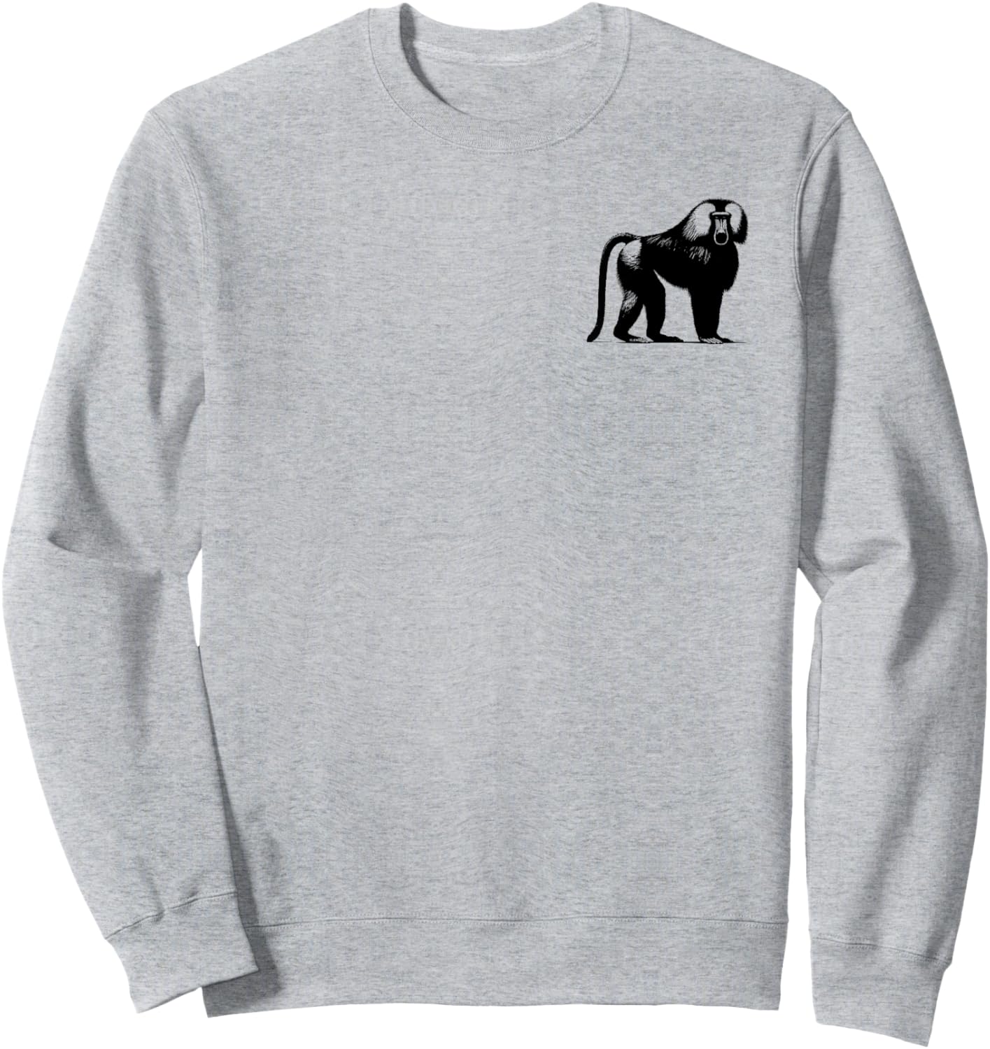 Baboon Dad Mom Lover - Monochromatic Baboon Sweatshirt - Sweatshirt | Ash
