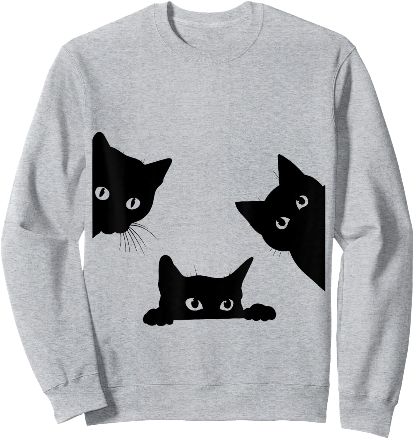Black Cat Peeking Sweatshirt - Sweatshirt | Ash