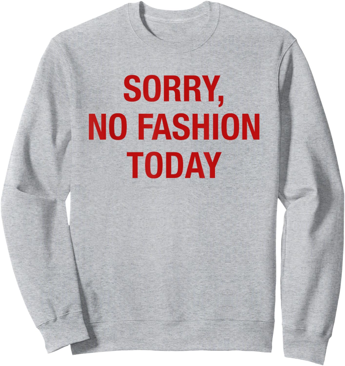 Sorry No Fashion Today - Funny Sarcastic Fashionable Slogan Sweatshirt - Sweatshirt | Ash
