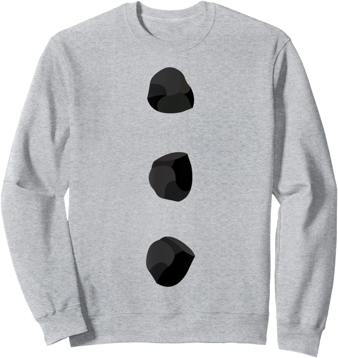 Snowman Costume Shirt Three Black Buttons on White Sweatshirt - Sweatshirt | Ash