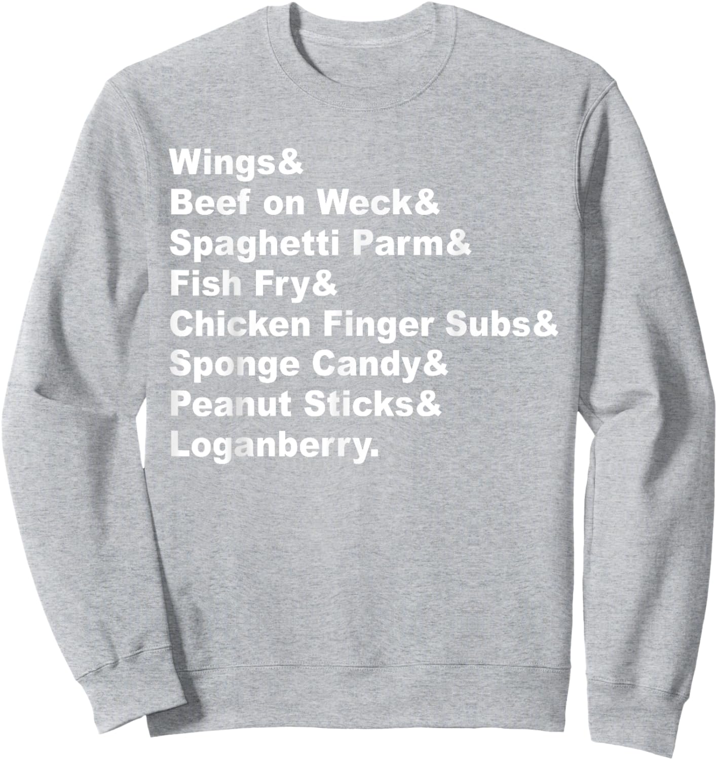 Classic Buffalo New York Foods Buffalo NY Foodie List Red Sweatshirt - Sweatshirt | Ash