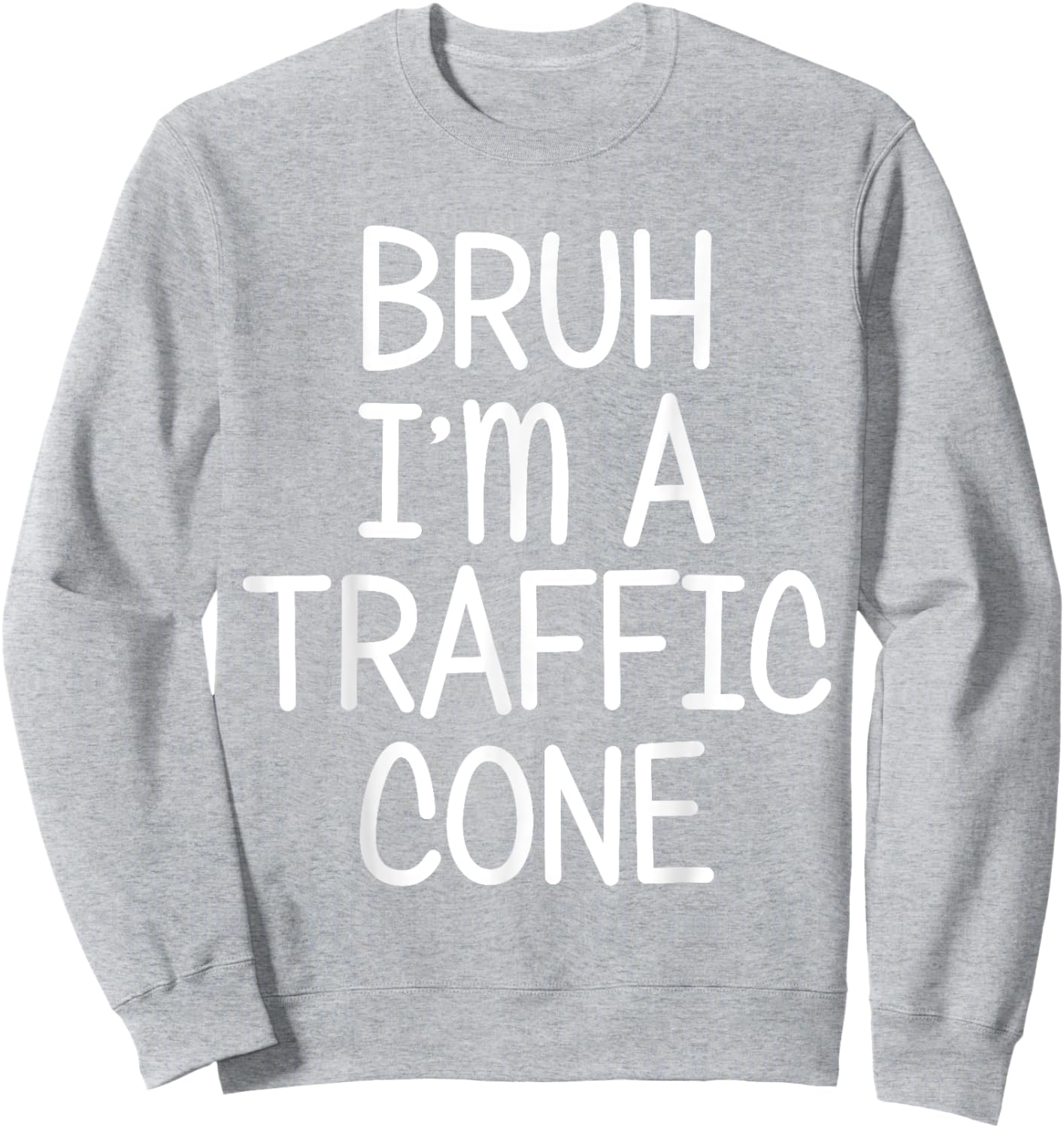 Pretend I'm A Traffic Cone Funny Lazy Halloween Costume Sweatshirt - Sweatshirt | Ash