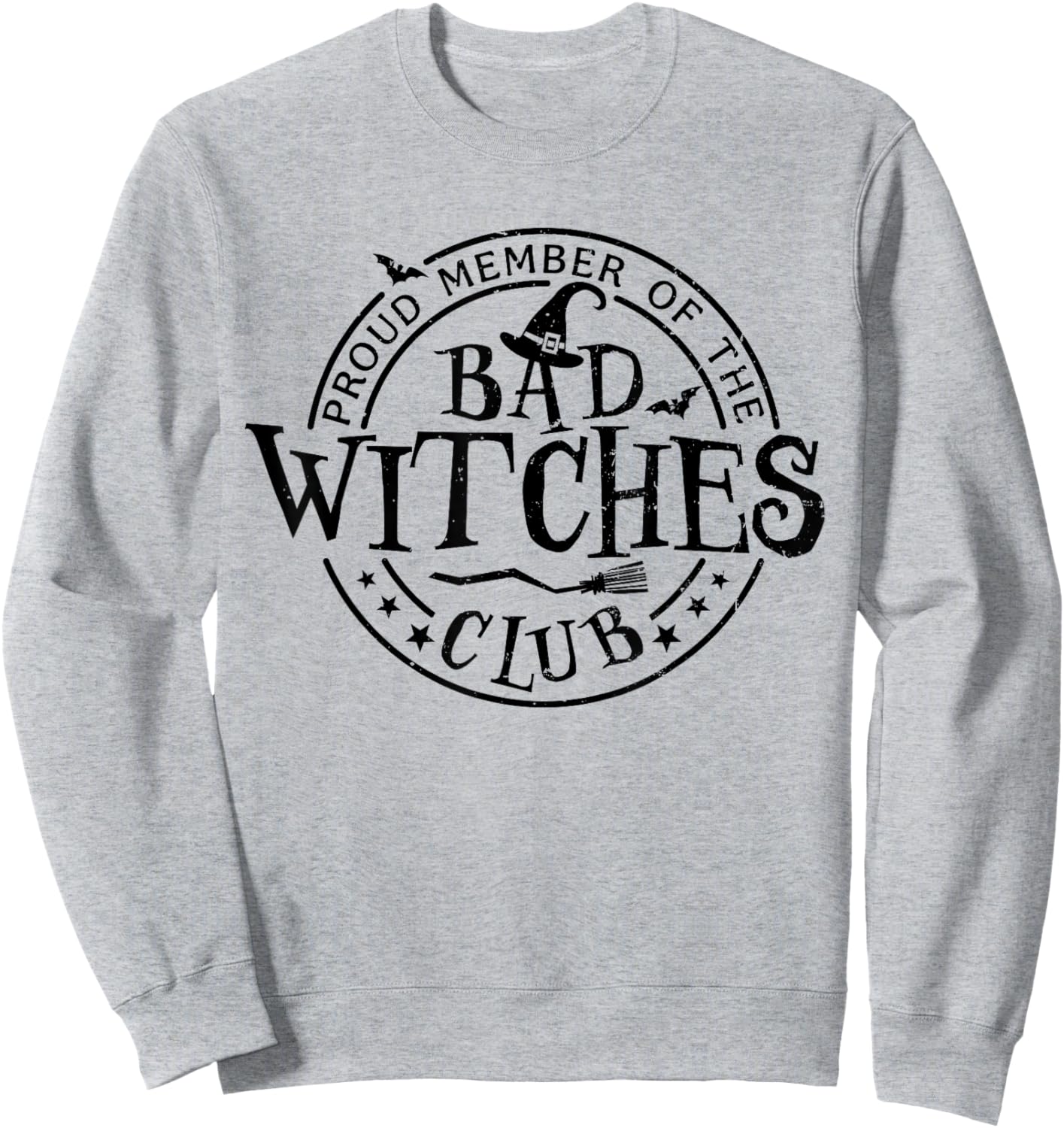 Retro Halloween Bad Witches Club Matching Funny Witch Women Sweatshirt - Sweatshirt | Ash