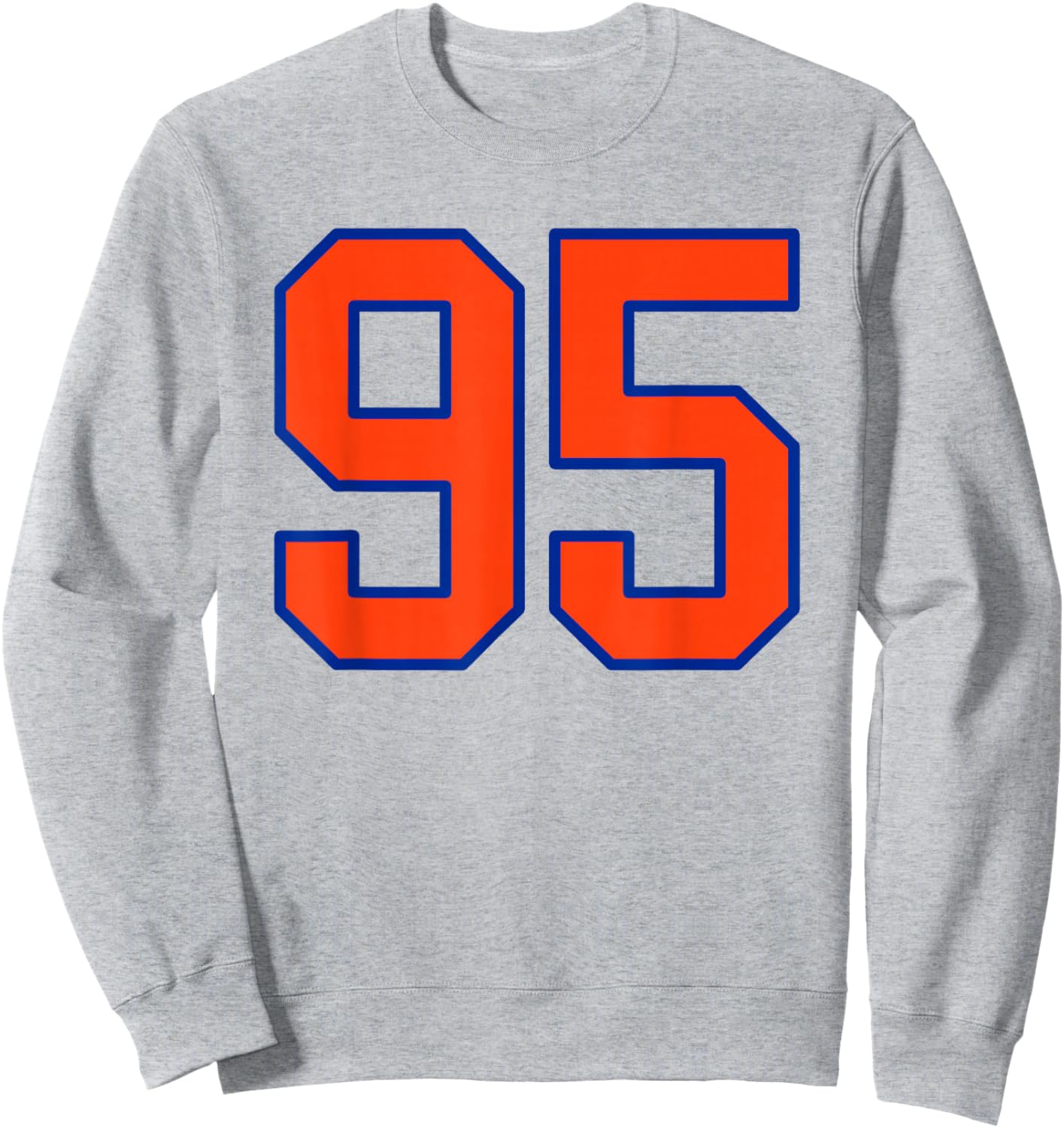 Orange and Blue Sports Number 95 Jersey Uniform Player Sweatshirt - Sweatshirt | Ash