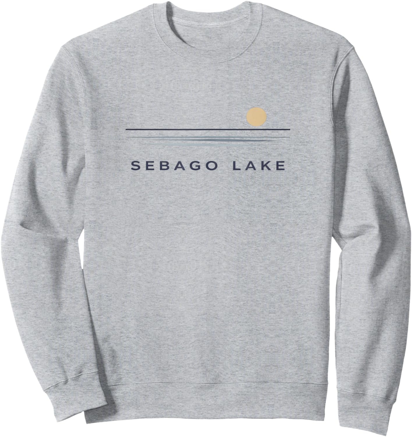 Sebago Lake Maine Minimalist Lake Life Sunset Design Sweatshirt - Sweatshirt | Ash