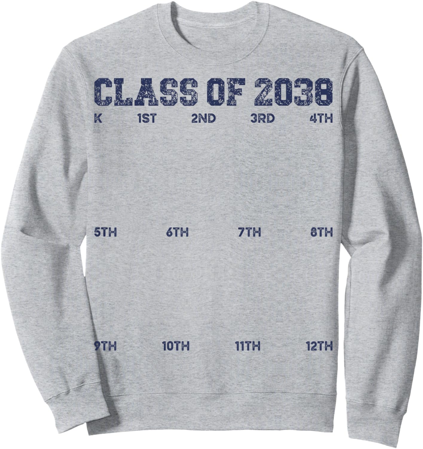 Class of 2038 Grow With Me Shirt Handprint Shirt K to 12th Sweatshirt - Sweatshirt | Ash