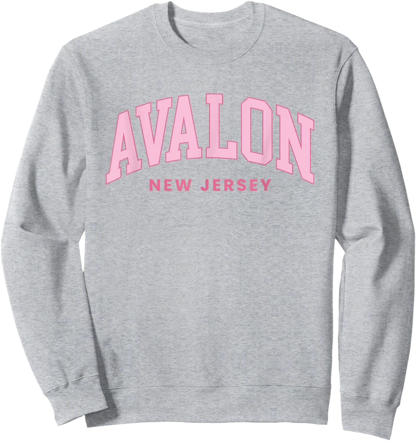 Avalon New Jersey Retro Preppy Throwback Girls Pink Sweatshirt - Sweatshirt | Ash