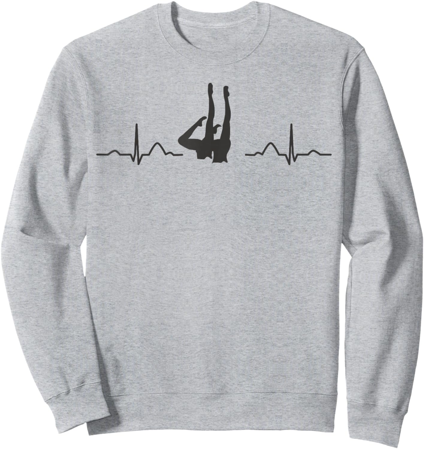 Synchronized Swimming Heartbeat EKG Team Artistic Swim Sweatshirt - Sweatshirt | Ash