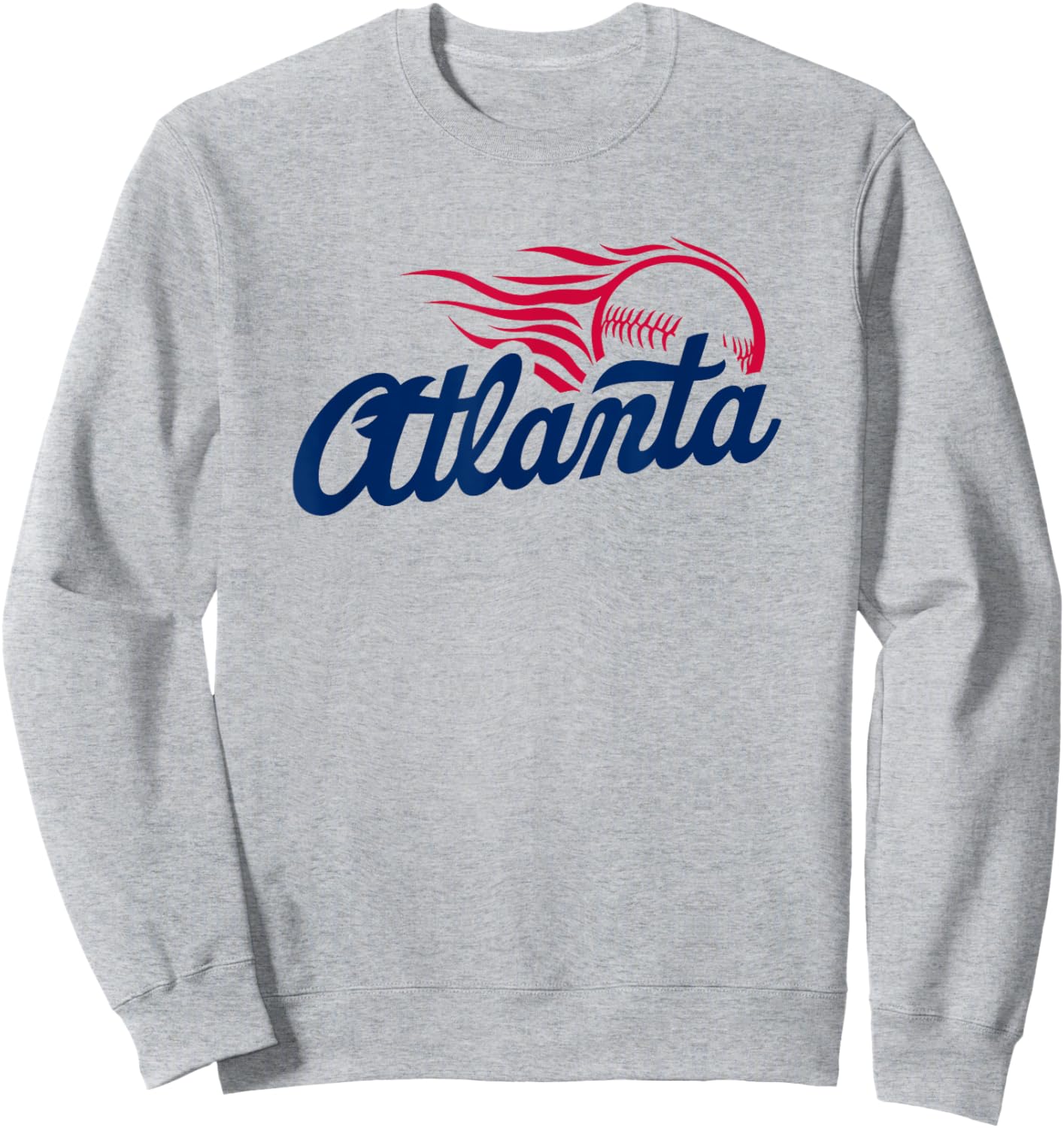 Atlanta Baseball Vintage Minimalist Retro Baseball Lover Sweatshirt - Sweatshirt | Ash