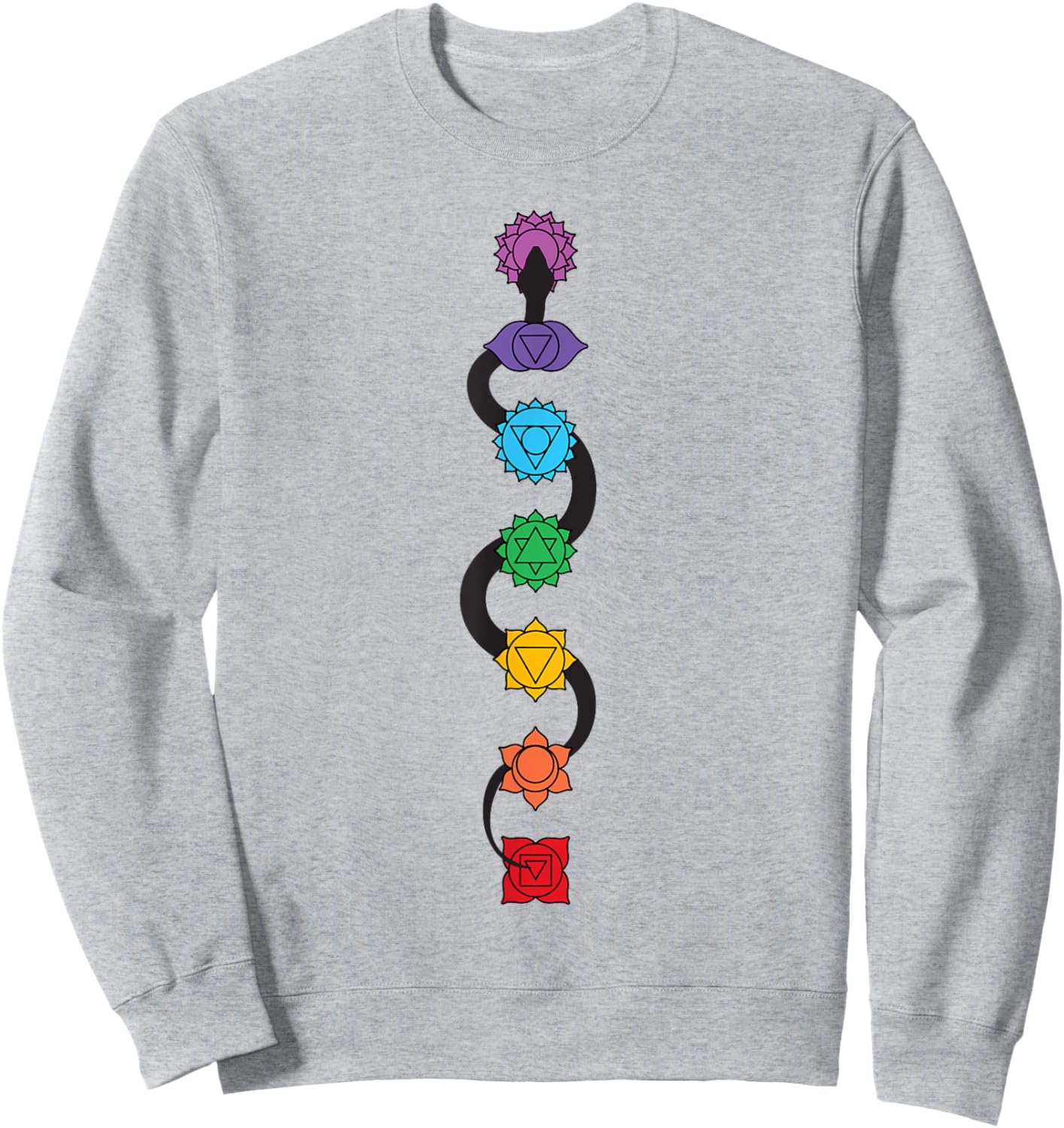 Kundalini Serpent Rising 7 Chakras Yoga - Kundalini Snake Sweatshirt - Sweatshirt | Ash