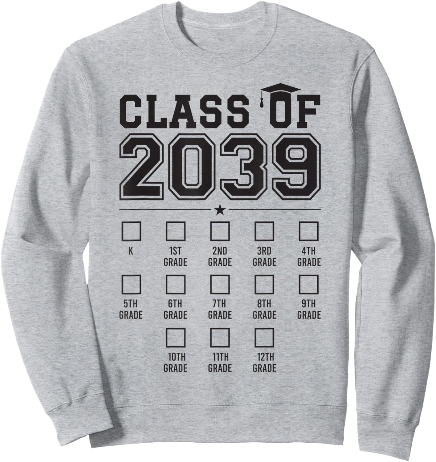 Class of 2039 Grow With Me First Day of School Check Mark Sweatshirt - Sweatshirt | Ash