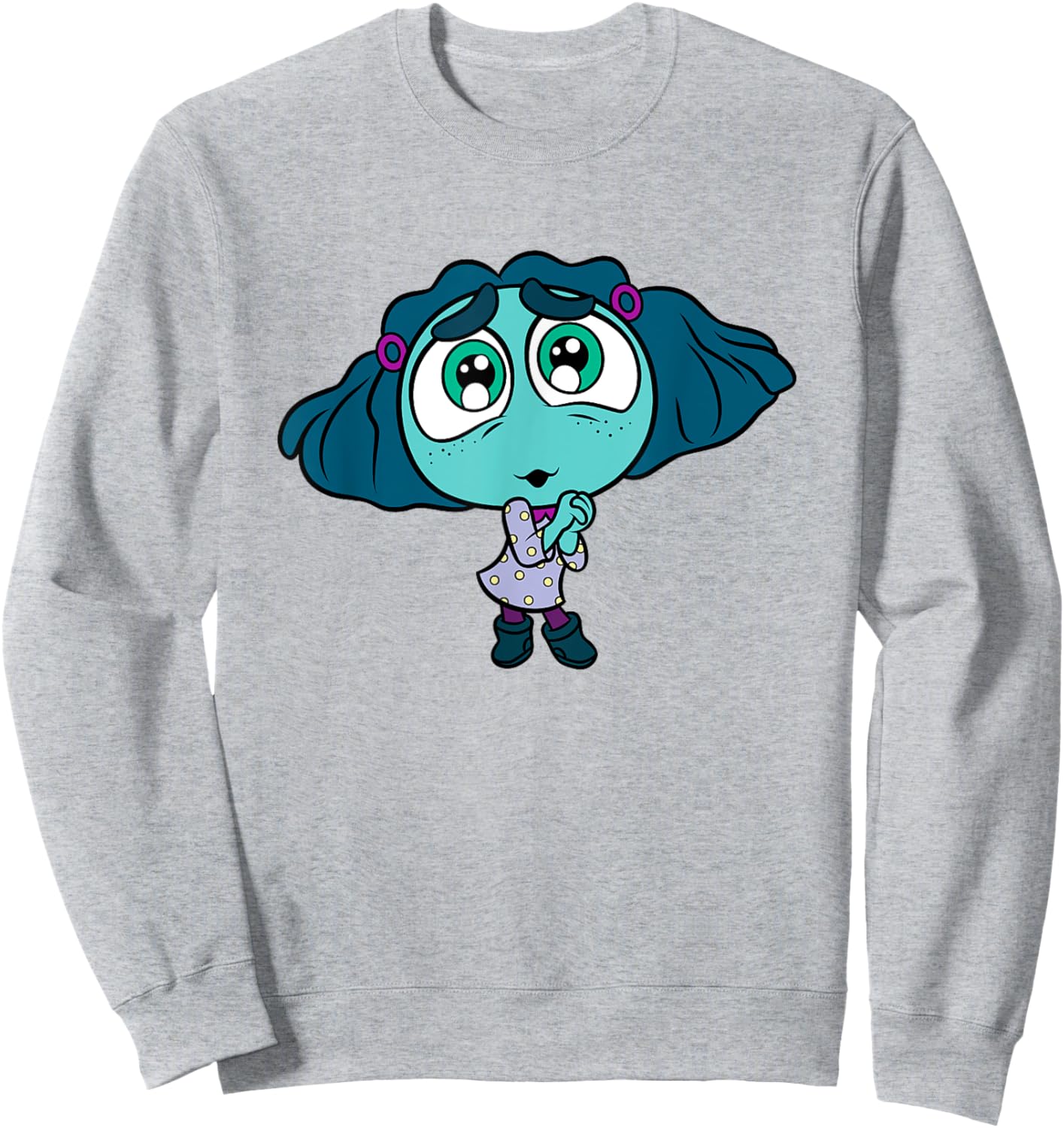 Disney Pixar Inside Out 2 Little Cute Envy Big Eyes Portrait Sweatshirt - Sweatshirt | Ash
