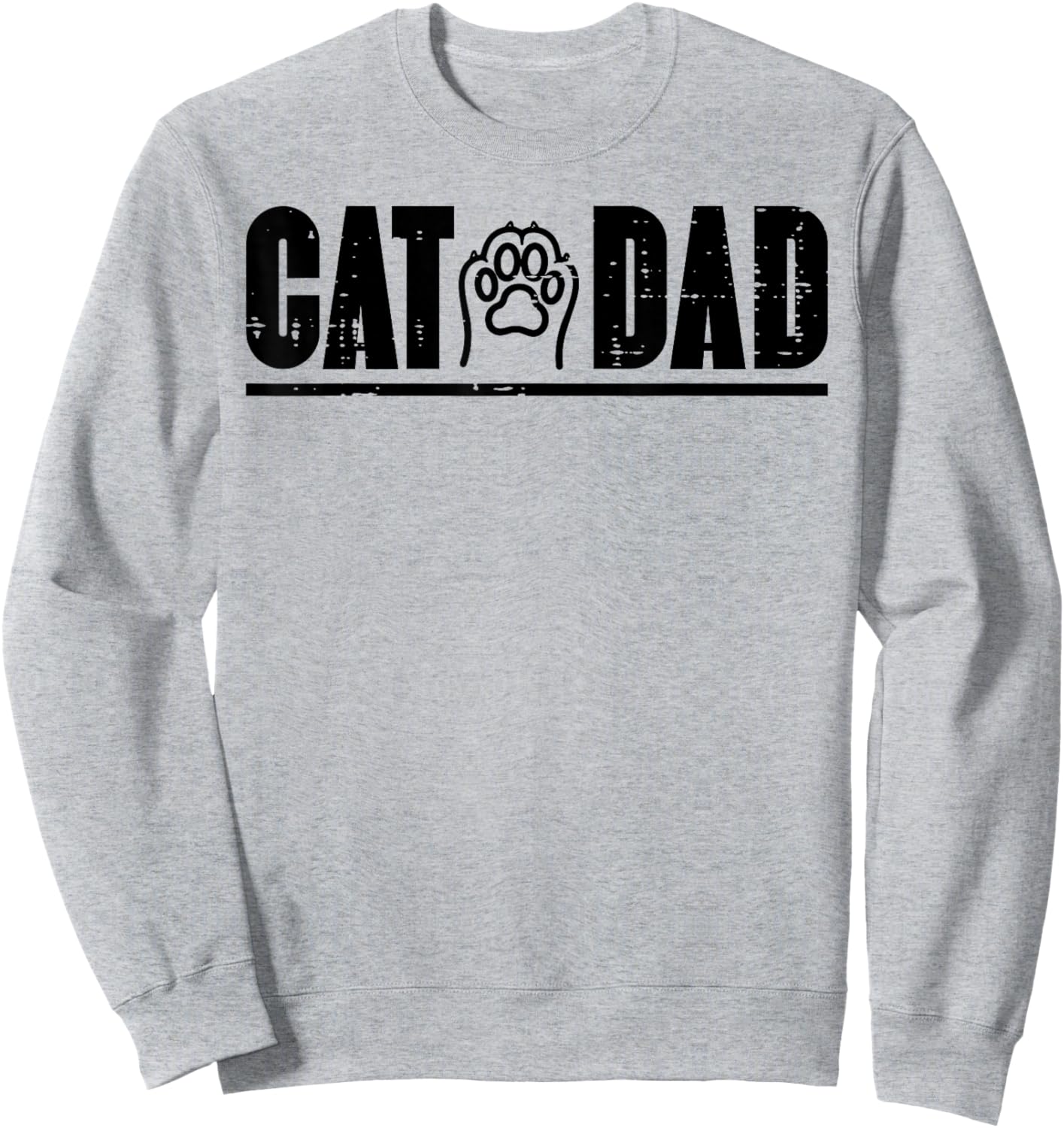 Cat Dad Paw Cute Kitten Fur Papa Daddy Animal Lover Men Sweatshirt - Sweatshirt | Ash