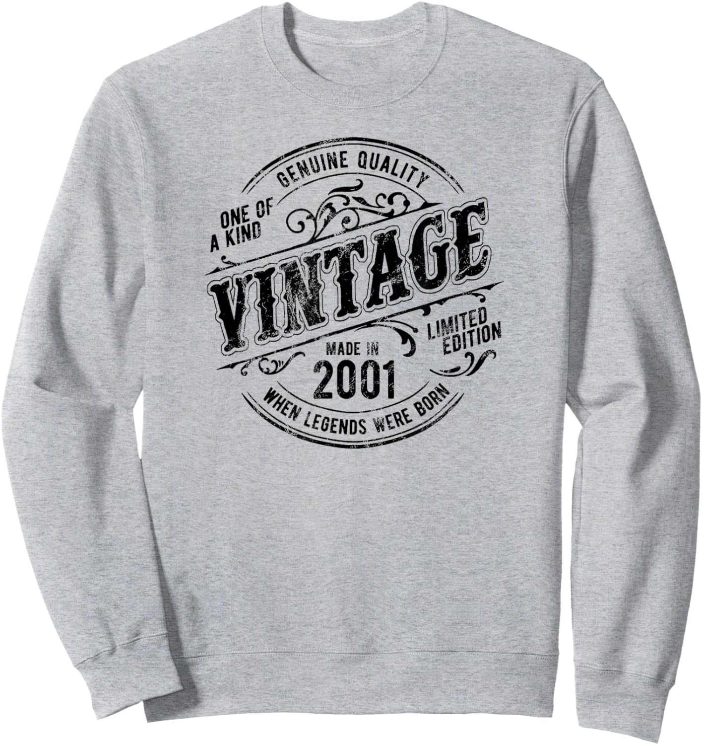 24th Birthday Made In 2001 When Legends Were Born Vintage Sweatshirt - Sweatshirt | Ash