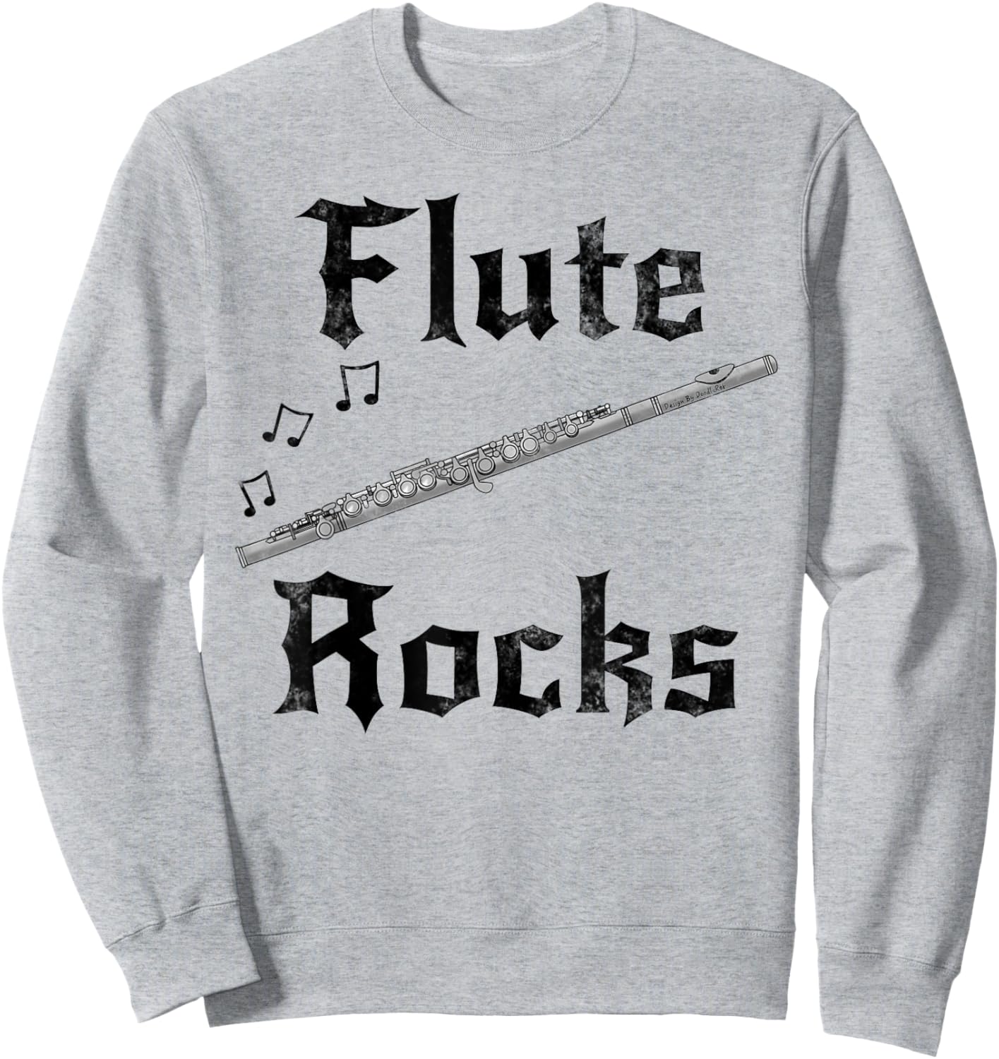 Flute Rocks, Flutist Woodwind Player Folk Musician Goth Sweatshirt - Sweatshirt | Ash