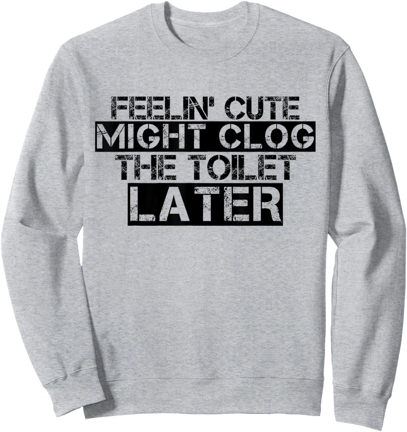 Feelin' Cute Might Clog The Toilet Later Funny Sweatshirt - Sweatshirt | Ash