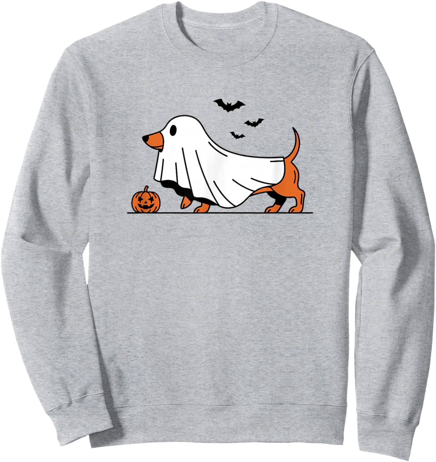 Dachshund Ghost Funny Wiener Dog Halloween Costume Sweatshirt - Sweatshirt | Ash