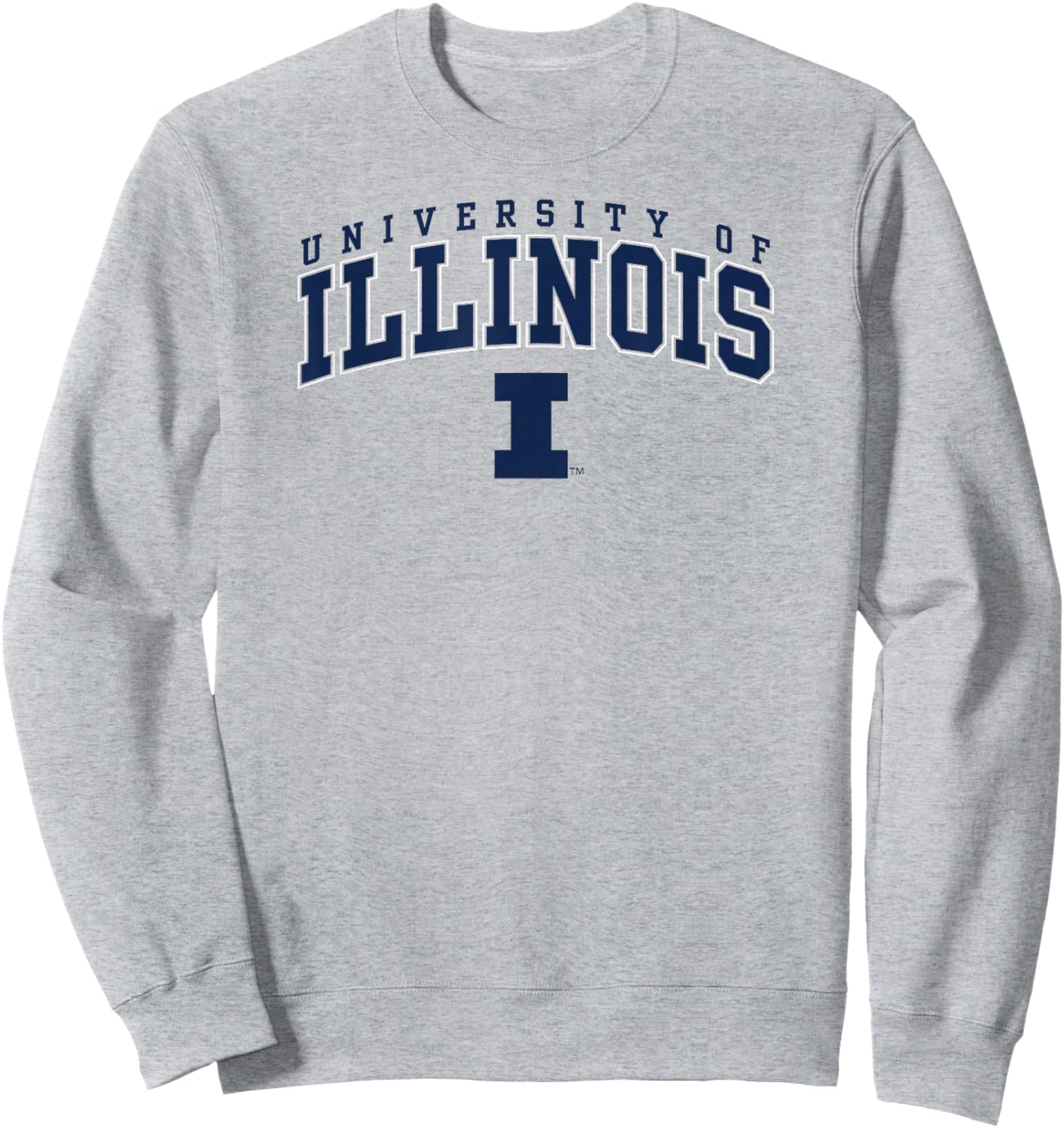 Illinois Fighting Illini Arch Over Logo Officially Licensed Sweatshirt - Sweatshirt | Ash