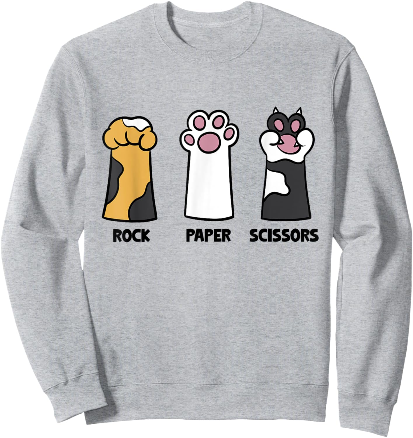 Cat Lover Cat Owner Funny Cat Rock Papers Scissors Fun Cat Women Sweatshirt - Sweatshirt | Ash