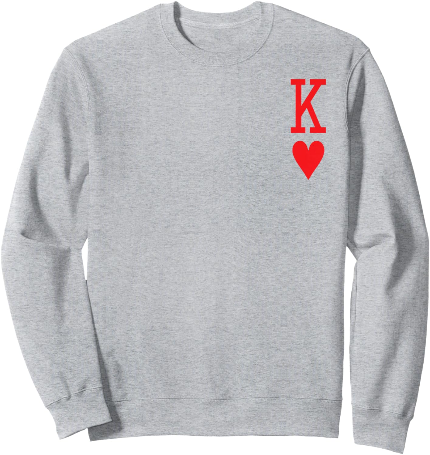 King of Hearts and Queen of Hearts Couples Matching Pajama Sweatshirt - Sweatshirt | Ash