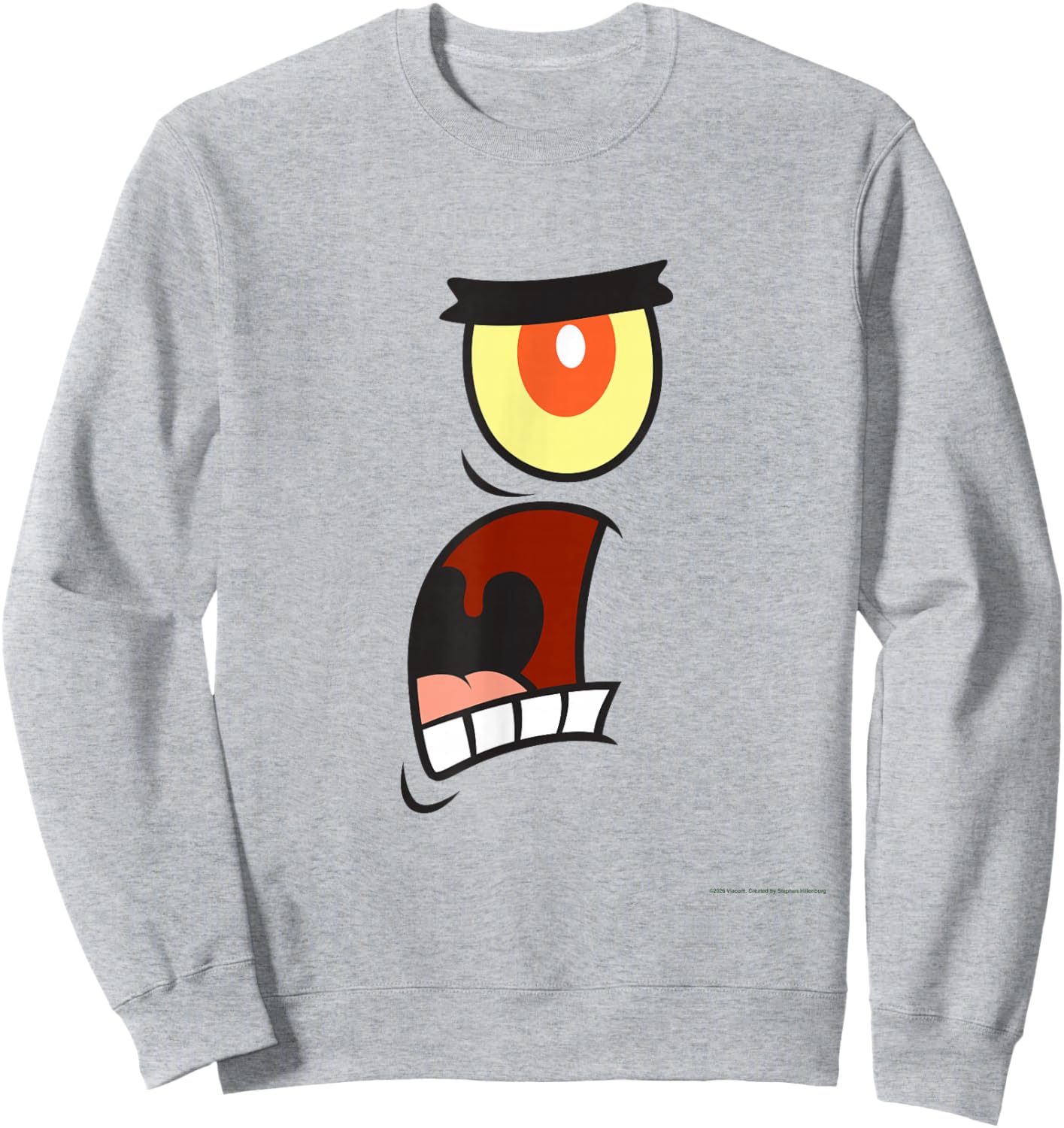 Plankton Yelling Big Face Easy Costume Funny Cartoon Sweatshirt - Sweatshirt | Ash