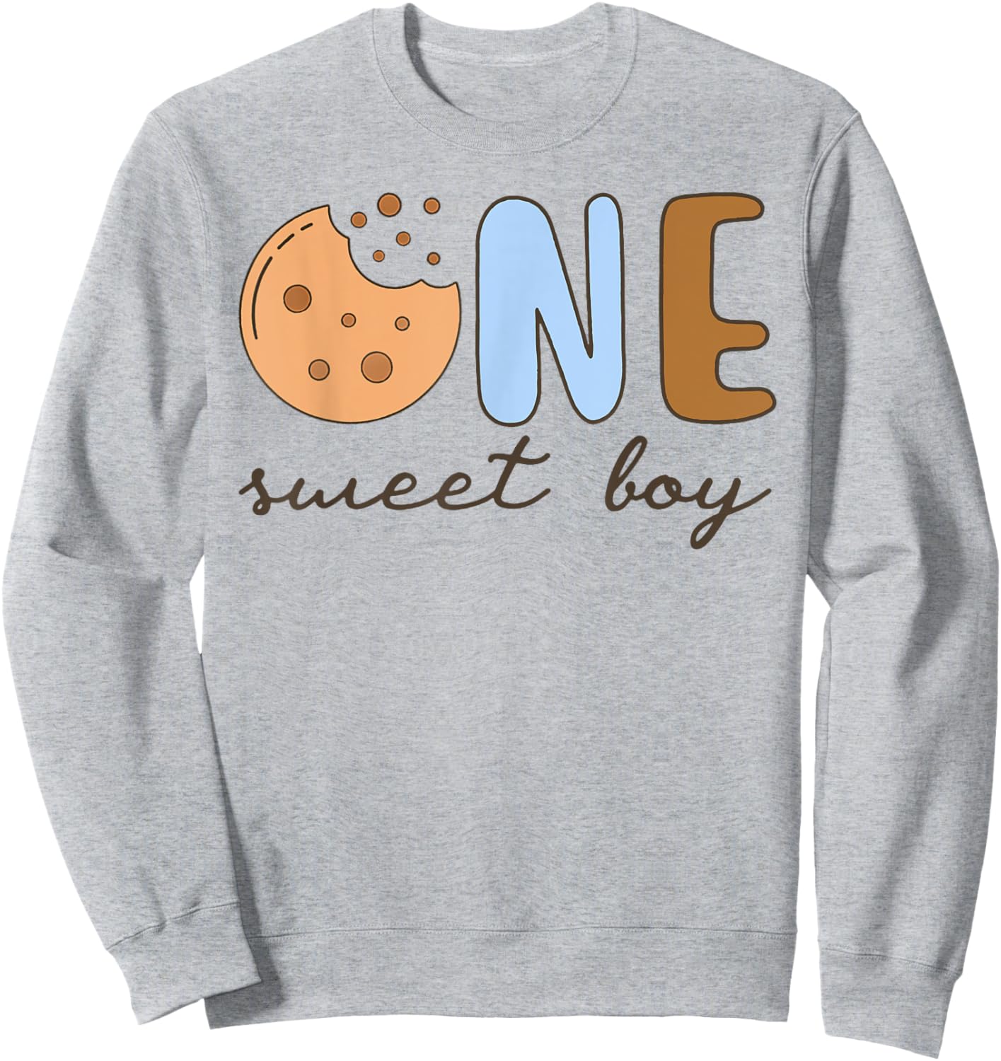 Sweet One Cookies and Milk 1st Birthday Boy Family Matching Sweatshirt - Sweatshirt | Ash