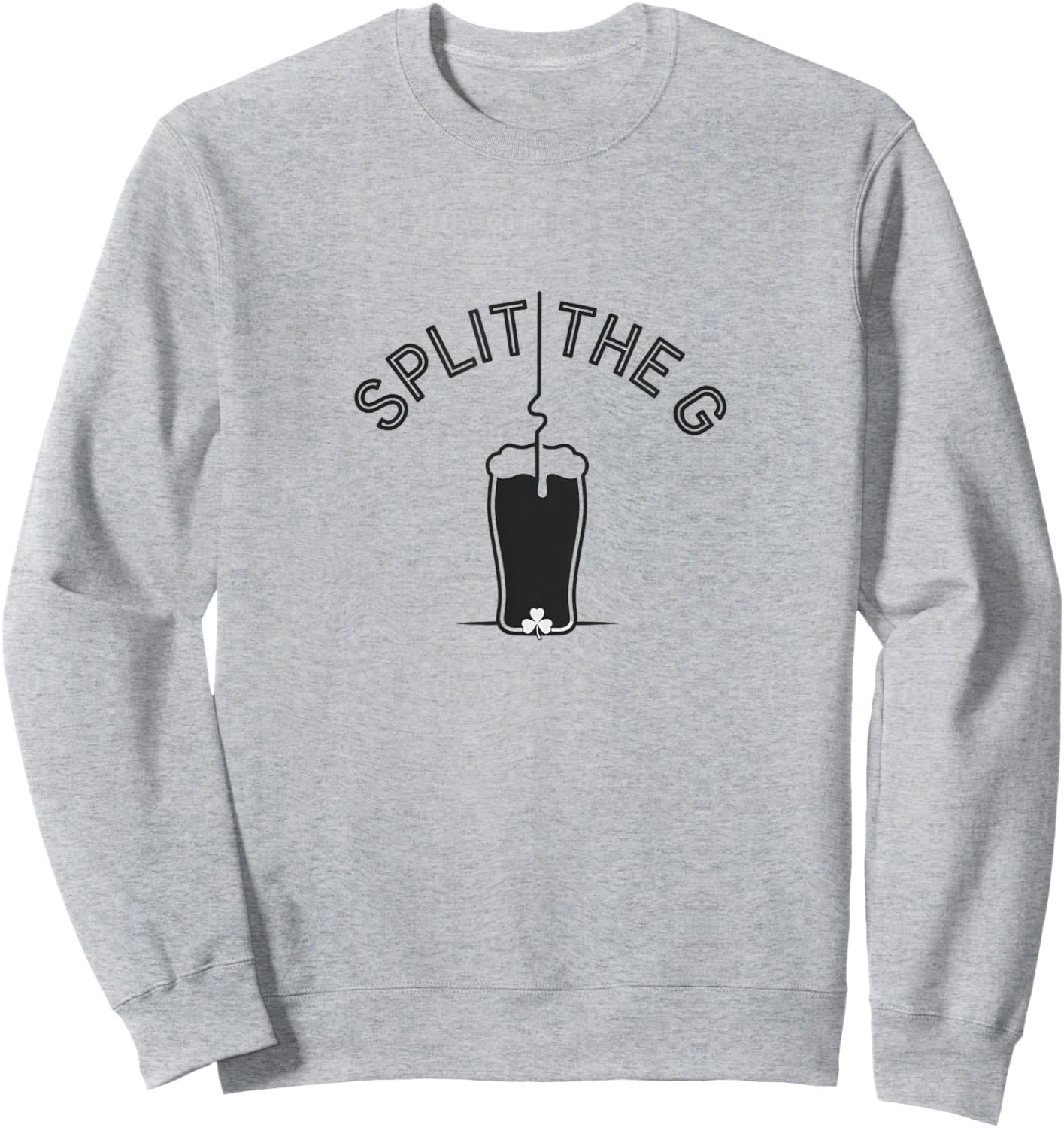 Irish Beer Split The G Shamrock Pint Sweatshirt - Sweatshirt | Ash