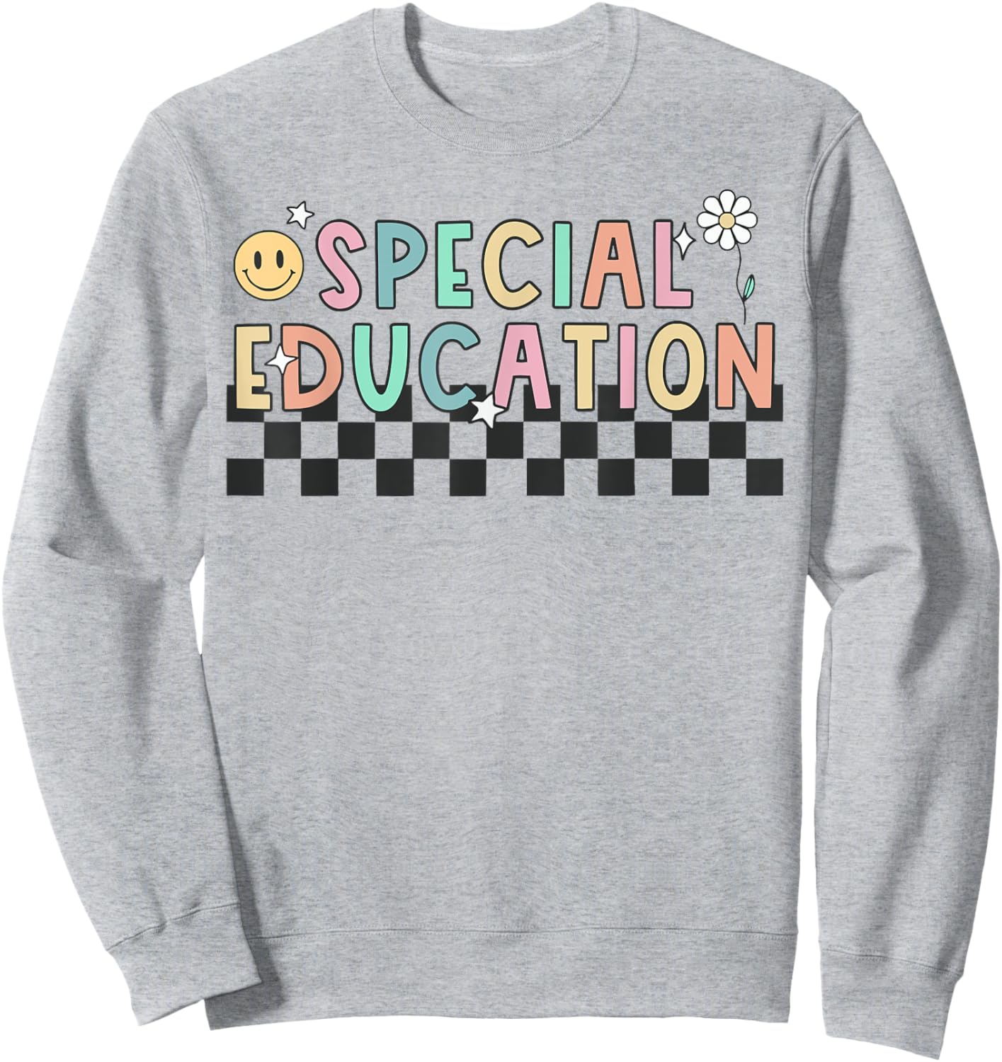 Special Education Teacher Chekered Autism Awareness SPED Sweatshirt - Sweatshirt | Ash