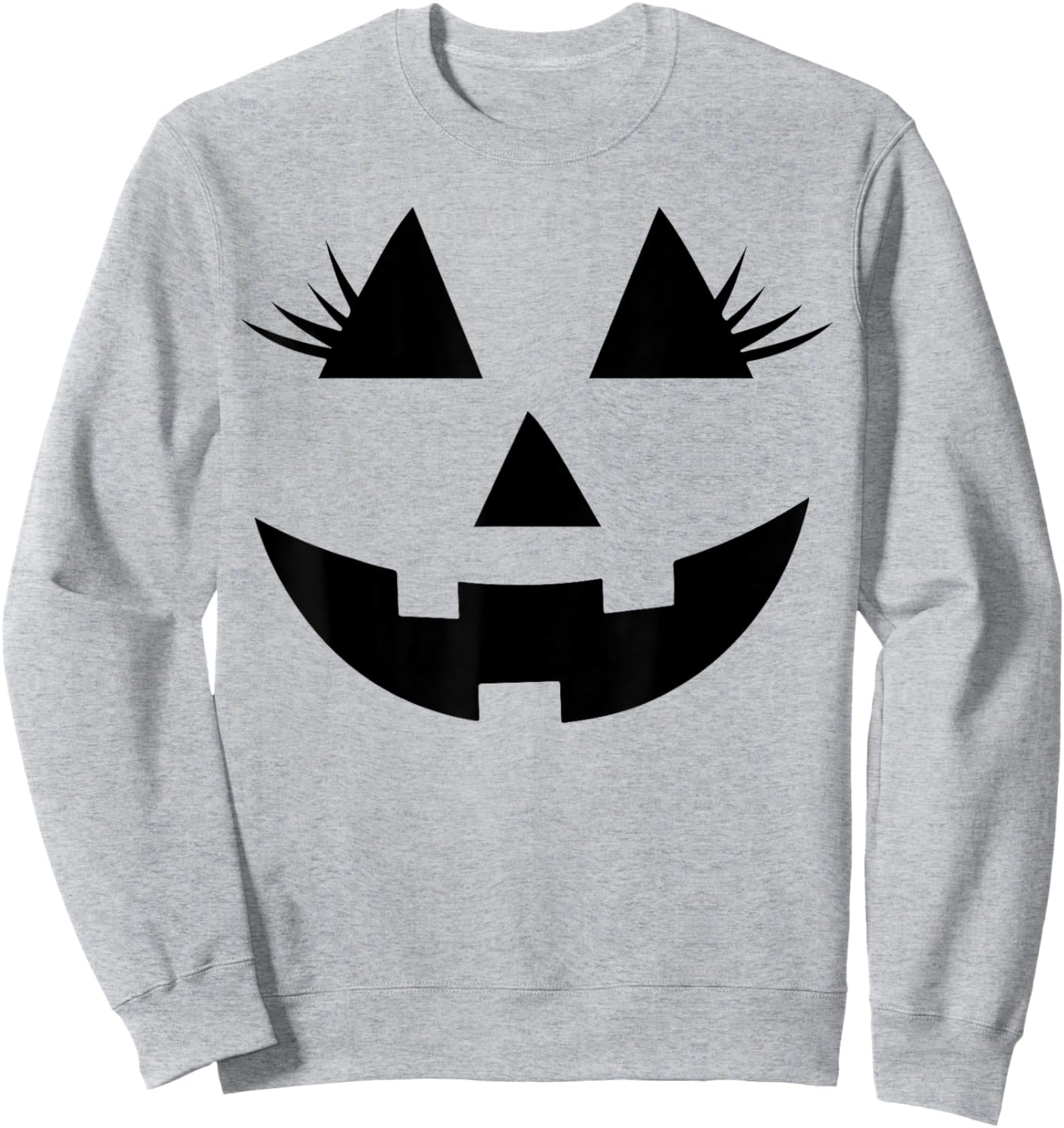 Funny Jack o Lantern pumpkin face eyelashes for Halloween Sweatshirt - Sweatshirt | Ash